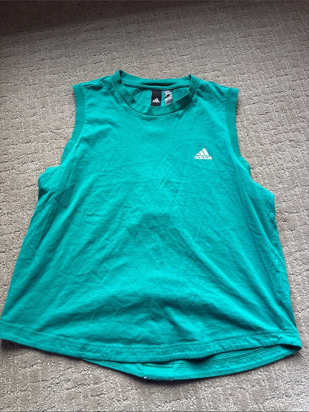 adidas Women's Teal Muscle Tank with Logo